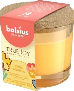 Bolsius - True Joy - 6 Geurkaarsen Met Kurken Deksel - Spring Blossom - Geel - Voordeelverpakking - Geurkaars - Paasdecoratie