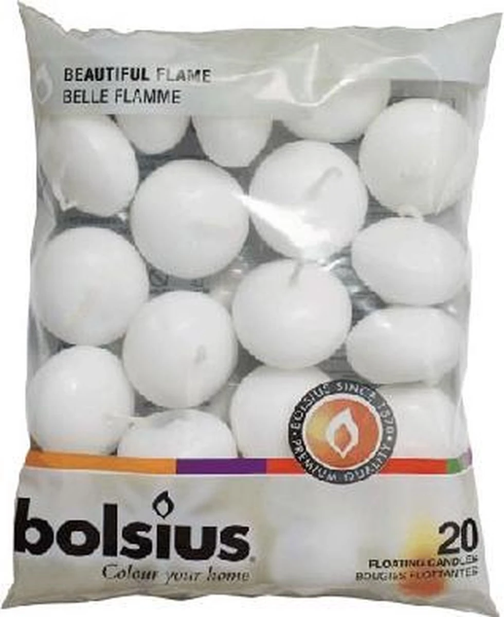 Bolsius Drijfkaarsen - 20 Stuks - Wit 4 Bolsius Drijfkaarsen - 20 Stuks - Wit - Afbeelding 2